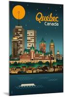 Quebec, Canada - Retro Skyline-Lantern Press-Mounted Art Print