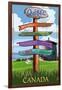 Quebec, Canada - Signpost Destinations-Lantern Press-Framed Art Print