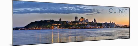 Quebec, Canada - Skyline at Sunset Panoramic-Lantern Press-Mounted Art Print