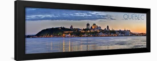 Quebec, Canada - Skyline at Sunset Panoramic-Lantern Press-Framed Art Print