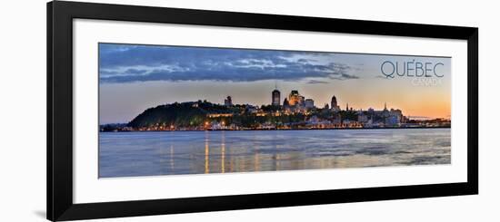 Quebec, Canada - Skyline at Sunset Panoramic-Lantern Press-Framed Premium Giclee Print