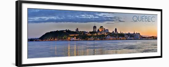 Quebec, Canada - Skyline at Sunset Panoramic-Lantern Press-Framed Premium Giclee Print