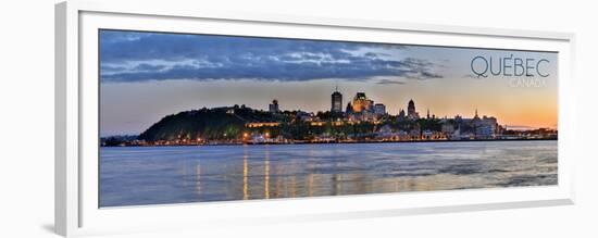 Quebec, Canada - Skyline at Sunset Panoramic-Lantern Press-Framed Premium Giclee Print