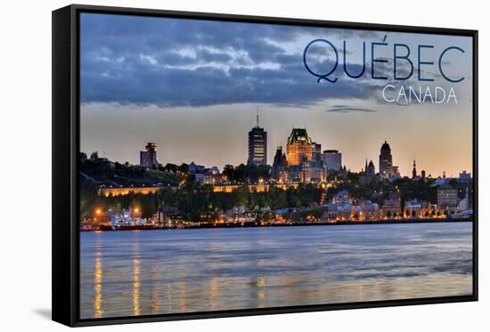 Quebec, Canada - Skyline at Sunset-Lantern Press-Framed Stretched Canvas