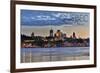 Quebec, Canada - Skyline at Sunset-Lantern Press-Framed Premium Giclee Print