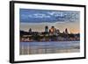 Quebec, Canada - Skyline at Sunset-Lantern Press-Framed Art Print