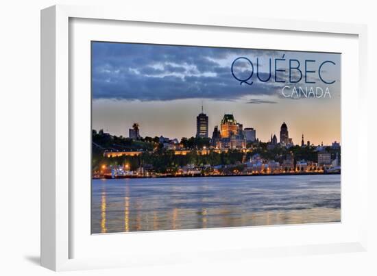 Quebec, Canada - Skyline at Sunset-Lantern Press-Framed Art Print