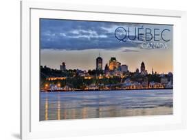 Quebec, Canada - Skyline at Sunset-Lantern Press-Framed Art Print