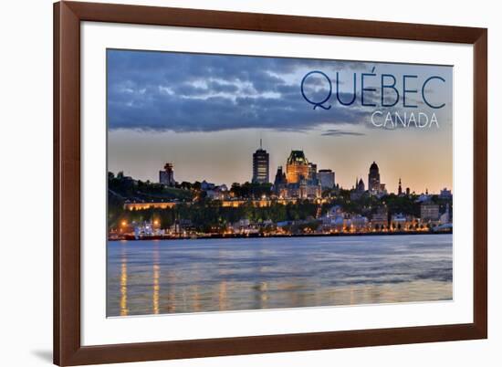 Quebec, Canada - Skyline at Sunset-Lantern Press-Framed Art Print