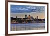 Quebec, Canada - Skyline at Sunset-Lantern Press-Framed Art Print