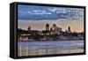 Quebec, Canada - Skyline at Sunset-Lantern Press-Framed Stretched Canvas