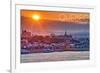 Quebec, Canada - Sunset over City-Lantern Press-Framed Premium Giclee Print