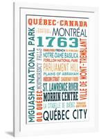 Quebec, Canada - Typography-Lantern Press-Framed Art Print