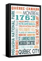 Quebec, Canada - Typography-Lantern Press-Framed Stretched Canvas