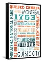 Quebec, Canada - Typography-Lantern Press-Framed Stretched Canvas