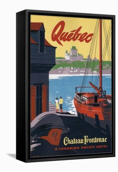 Quebec Chateau Frontenac-Vintage Apple Collection-Framed Stretched Canvas