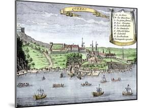Quebec City and the Saint Lawrence River, c.1722-null-Mounted Giclee Print