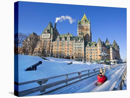 Quebec City in Winter, Traditional Slide Decent-Vlad G-Stretched Canvas