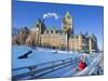 Quebec City in Winter, Traditional Slide Decent-Vlad G-Mounted Photographic Print