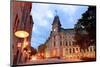 Quebec City Old Street at Dusk-null-Mounted Art Print