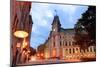 Quebec City Old Street at Dusk-null-Mounted Art Print