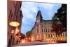 Quebec City Old Street at Dusk-null-Mounted Art Print