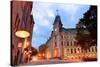 Quebec City Old Street at Dusk-null-Stretched Canvas