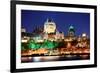Quebec City Skyline at Dusk over River Viewed from Levis.-Songquan Deng-Framed Photographic Print