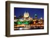 Quebec City Skyline at Dusk over River Viewed from Levis.-Songquan Deng-Framed Photographic Print