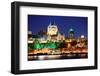 Quebec City Skyline at Dusk over River Viewed from Levis.-Songquan Deng-Framed Photographic Print