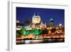 Quebec City Skyline at Dusk over River Viewed from Levis.-Songquan Deng-Framed Photographic Print