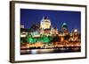 Quebec City Skyline at Dusk over River Viewed from Levis.-Songquan Deng-Framed Photographic Print