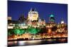 Quebec City Skyline at Dusk over River Viewed from Levis.-Songquan Deng-Mounted Photographic Print