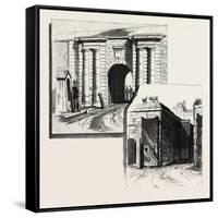 Quebec, Gates of the Citadel, Canada, Nineteenth Century-null-Framed Stretched Canvas