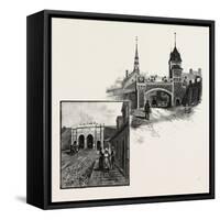 Quebec, St. John's Gate (Left); Kent Gate (Right), Canada, Nineteenth Century-null-Framed Stretched Canvas