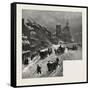 Quebec, the Basilica, from Fabrique Street, Canada, Nineteenth Century-null-Framed Stretched Canvas