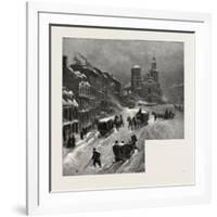 Quebec, the Basilica, from Fabrique Street, Canada, Nineteenth Century-null-Framed Giclee Print