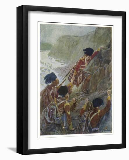Quebec: The British Troops Scale the Heights of Abraham-Henry Sandham-Framed Art Print
