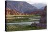 Quebrada de las Conchas. A canyon with rock formations created by Rio de las Conchas, Argentina-Martin Zwick-Stretched Canvas