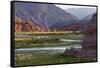 Quebrada de las Conchas. A canyon with rock formations created by Rio de las Conchas, Argentina-Martin Zwick-Framed Stretched Canvas