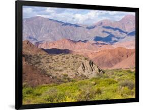 Quebrada de las Conchas. A canyon with rock formations created by Rio de las Conchas, Argentina-Martin Zwick-Framed Photographic Print