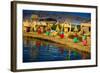 Quechua Indian Family on Floating Grass Islands of Uros, Lake Titicaca, Peru, South America-Laura Grier-Framed Photographic Print