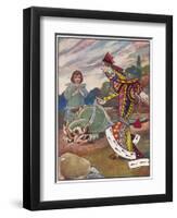 Queen and Gryphon (Cr)-C Robinson-Framed Art Print