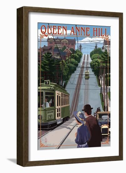 Queen Anne Hill Counterbalance - Seattle, Washington-Lantern Press-Framed Art Print