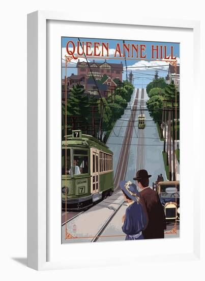Queen Anne Hill Counterbalance - Seattle, Washington-Lantern Press-Framed Art Print