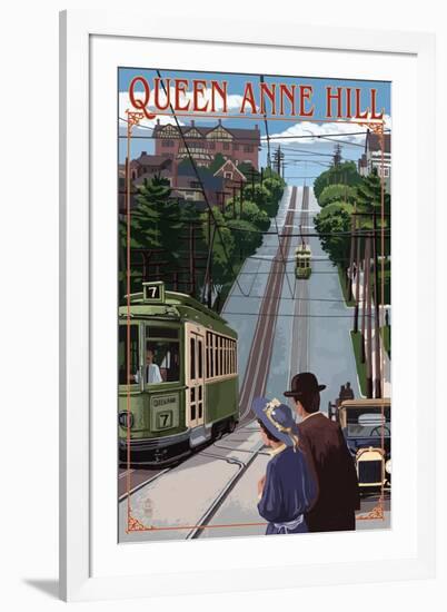 Queen Anne Hill Counterbalance - Seattle, Washington-Lantern Press-Framed Art Print