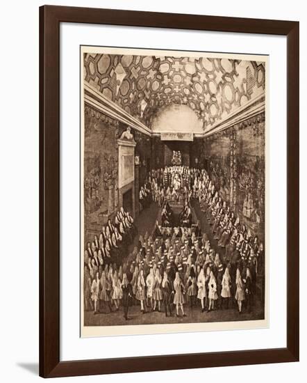 Queen Anne in the House of Lords, Pub. 1902-Peter Tillemans-Framed Giclee Print