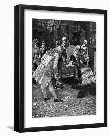 Queen Anne Receiving the Duke of Marlborough, 19th Century-null-Framed Giclee Print