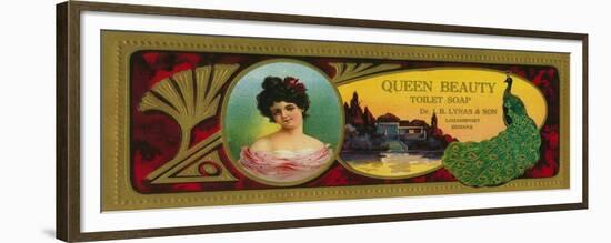 Queen Beauty Soap Label - Logansport, IN-Lantern Press-Framed Premium Giclee Print