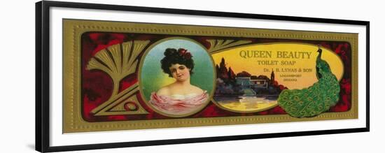 Queen Beauty Soap Label - Logansport, IN-Lantern Press-Framed Premium Giclee Print